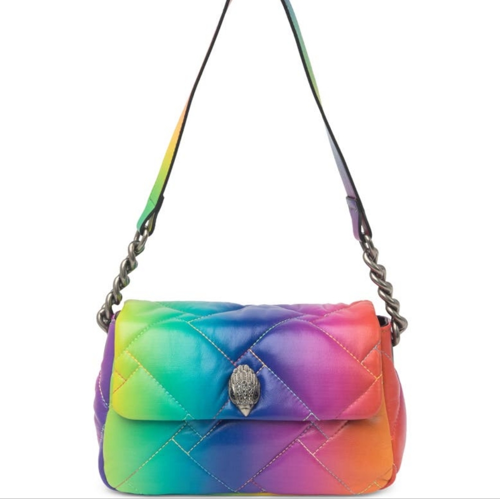 Kurt Geiger Medium Kensington Quilted Leather Shoulder Bag -Pride- Rainbow 🌈